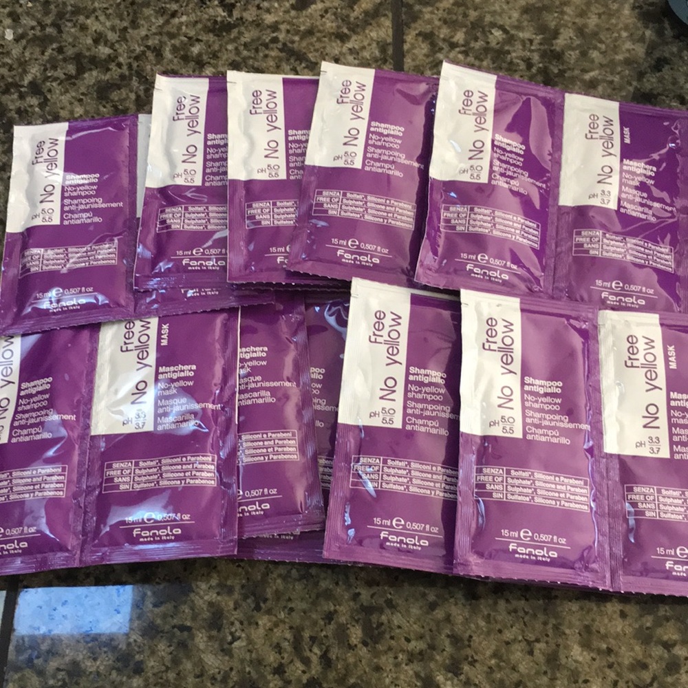 Fanola vegan no yellow shampoo & mask 10 packets